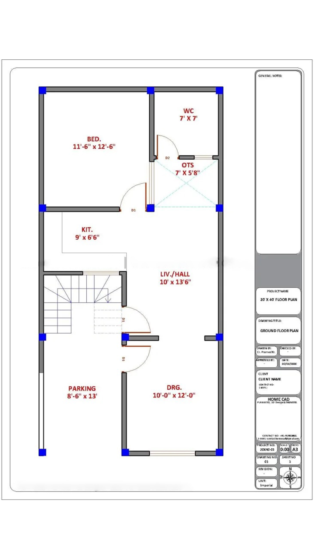 20×40 Floor Plan